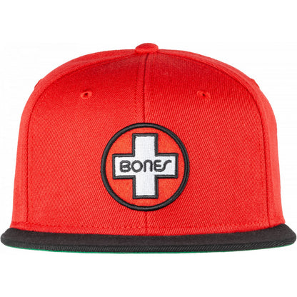 Bones 6-Panel Snapback Cap - Red