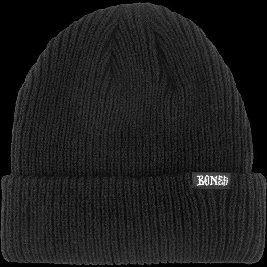 Bones Double Stitch Beanie - Black