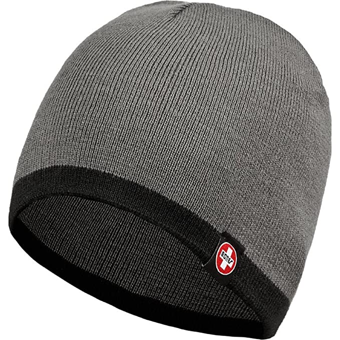 Bones Knit W/Swiss Tag Beanie - Grey/Black