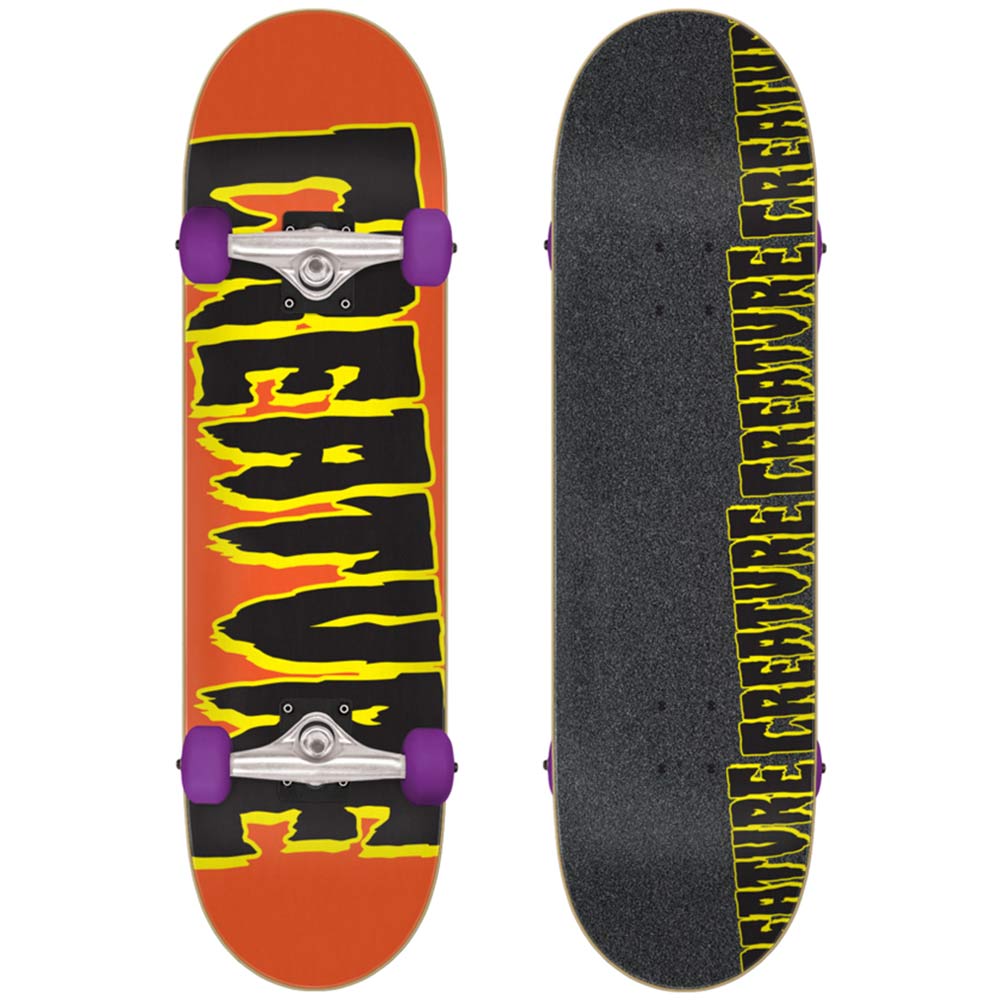 Creature Logo Micro Skateboard Complete 7.5" [Orange]