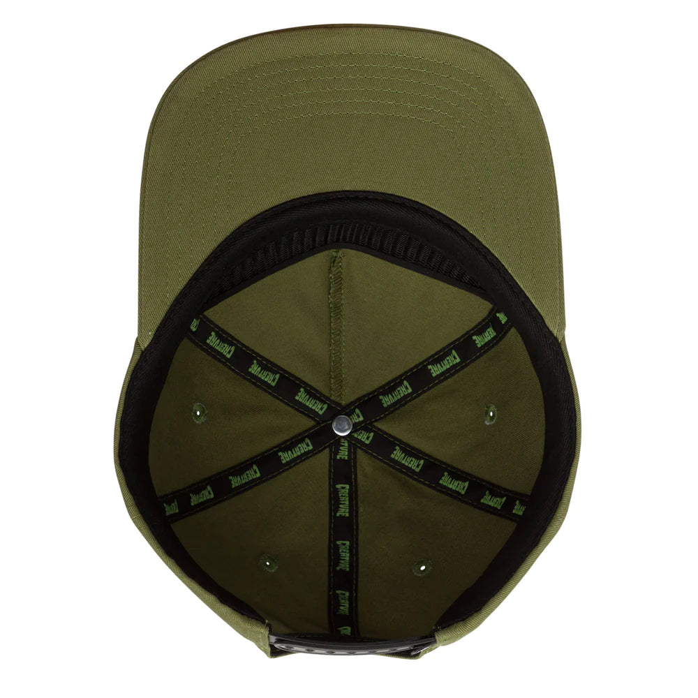 Creature Psychrofice Mid-Profile Snapback Cap - Military Green