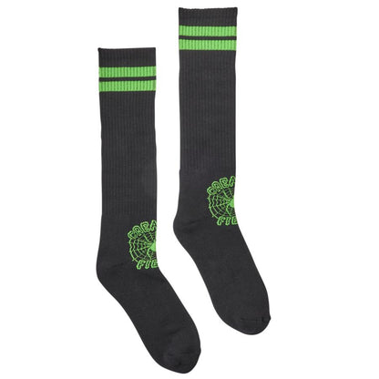 Creature Web Tall Socks - Black/Green 9-11