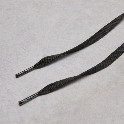 TB White Flat Shoe Laces - Black 140cm