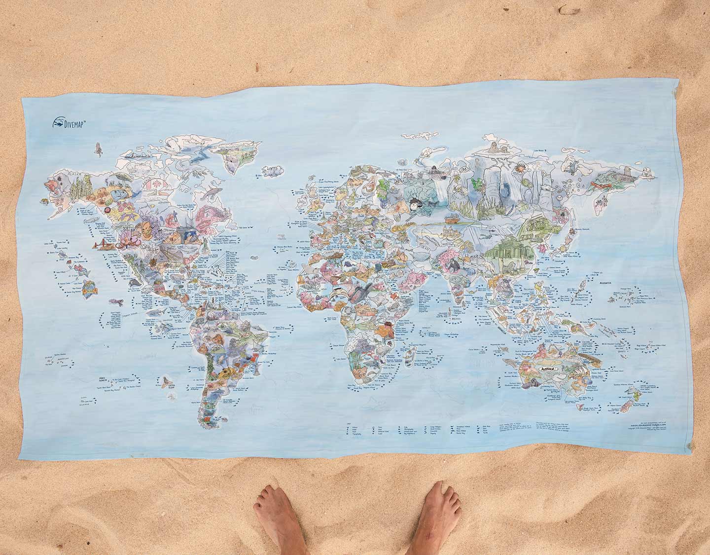 Awesome Maps - Dive Map Towel [170 X 90cm]