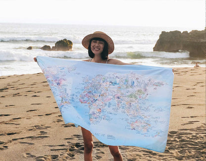 Awesome Maps - Dive Map Towel [170 X 90cm]