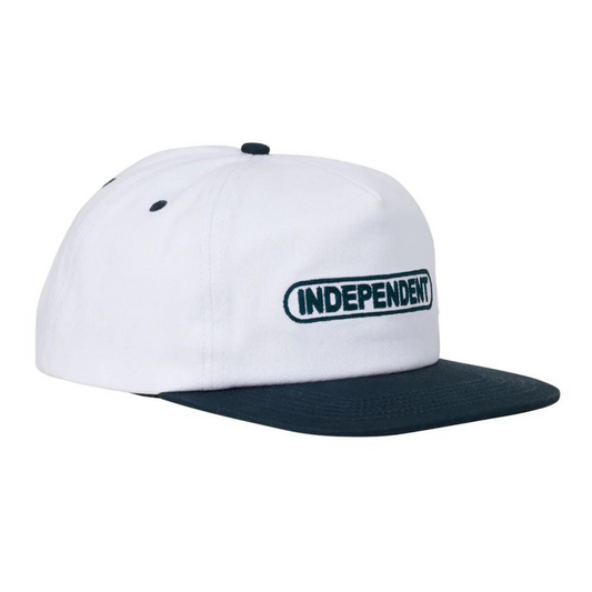 Independent Baseplate Mid-Profile Snapback Cap - White/Navy