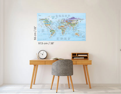 Awesome Maps - Kitesurf Map Poster [97.5x56cm]
