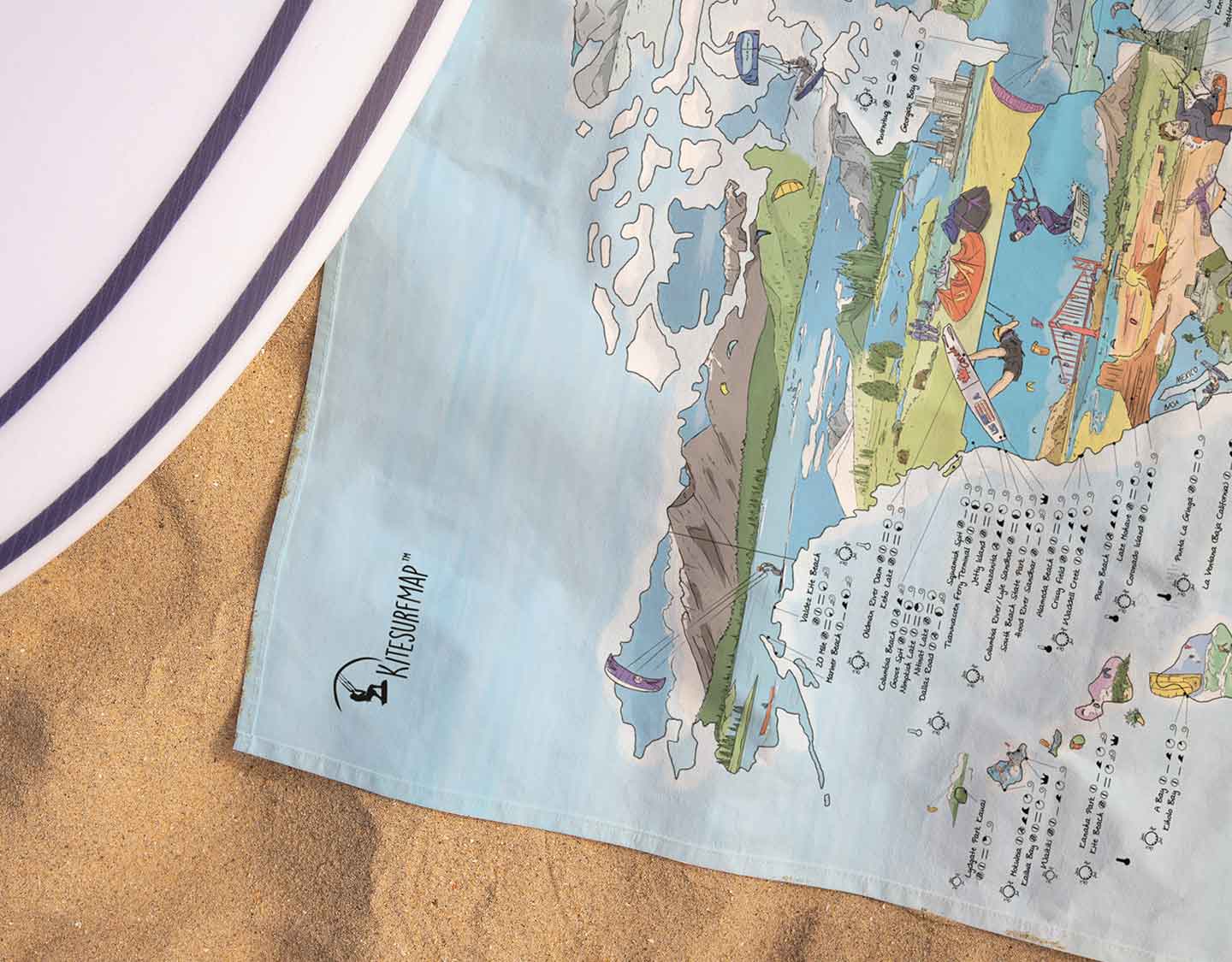 Awesome Maps - Kitesurf Map Towel [170 X 90cm]