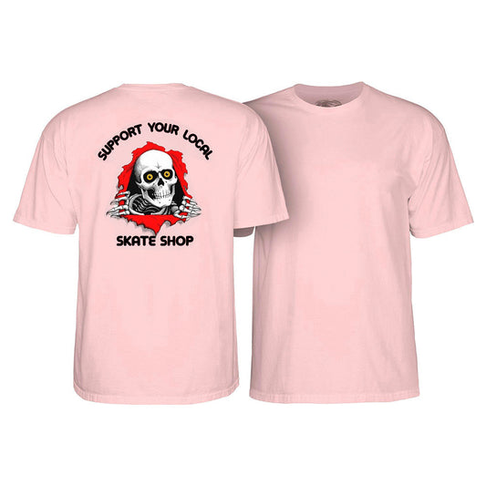 Powell-Peralta '2' RIPPER SUPPORT YOUR LOCAL SKATESHOP T-Shirt - Light Pink