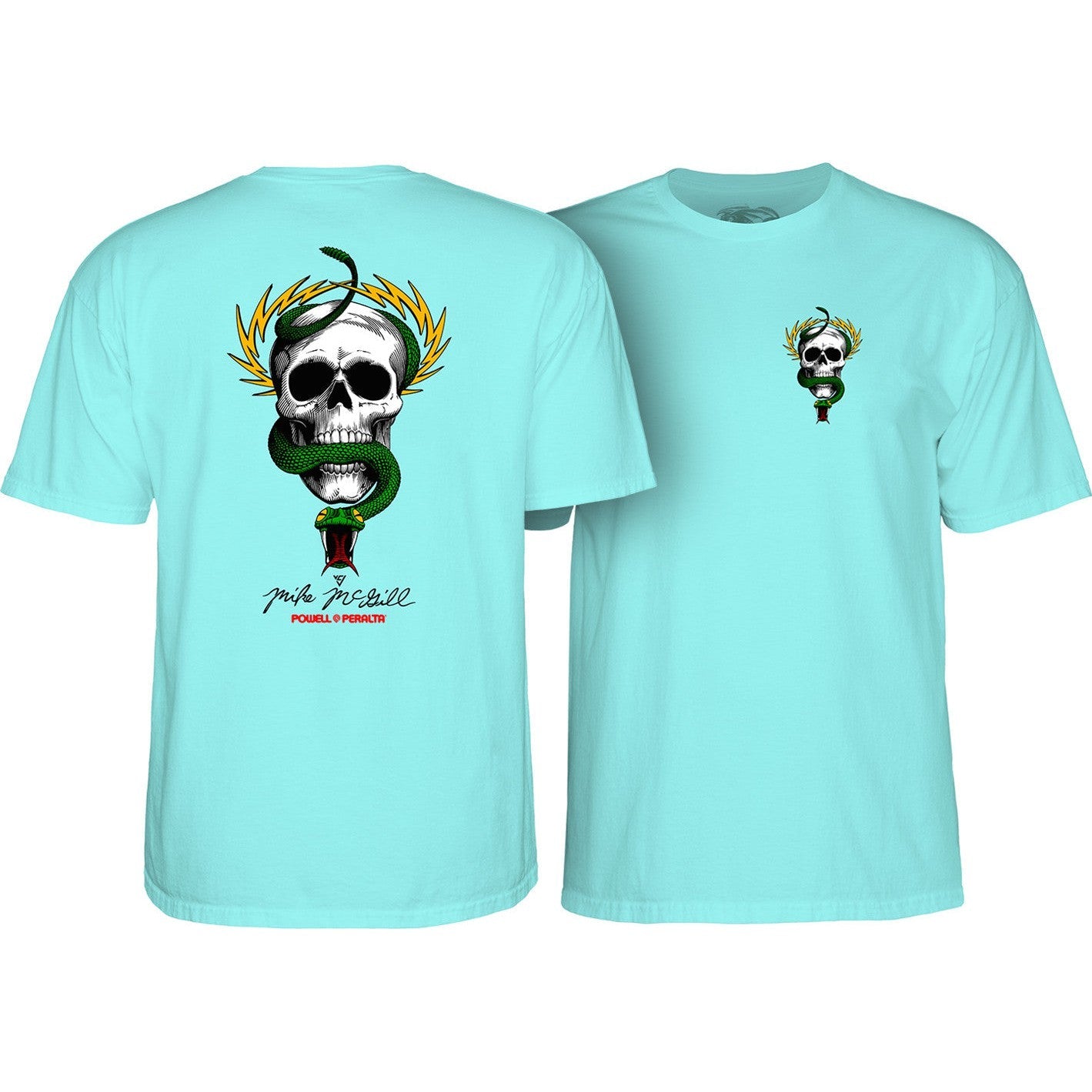 Powell Peralta McGill SKULL and SNAKE T-Shirt - Celadon