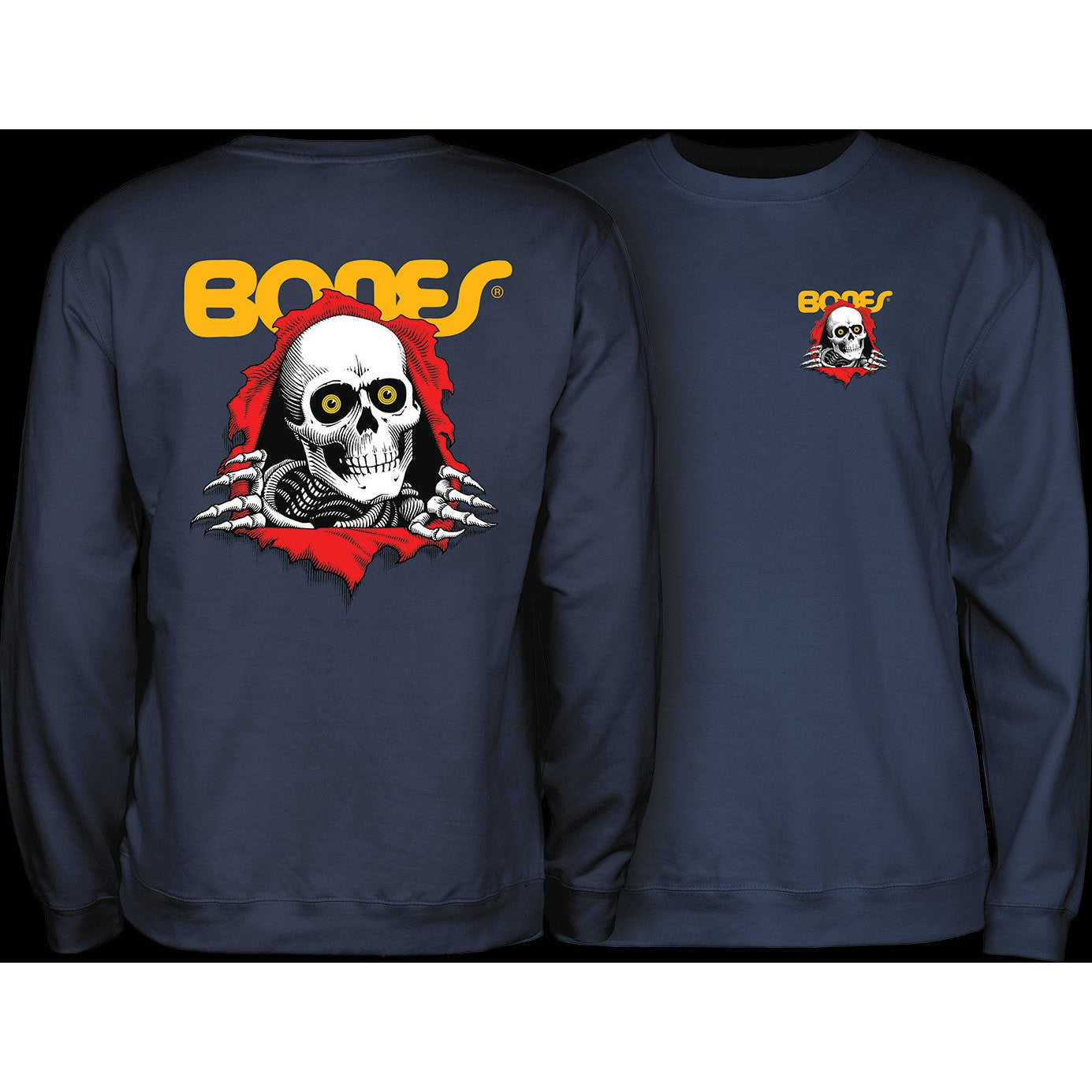 Powell Peralta RIPPER Midweight Crewneck Sweatshirt - Navy