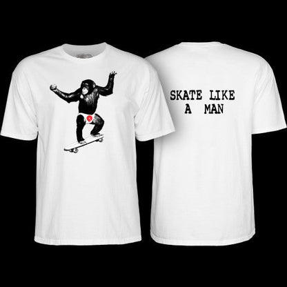 Powell-Peralta SKATE CHIMP T-Shirt - White