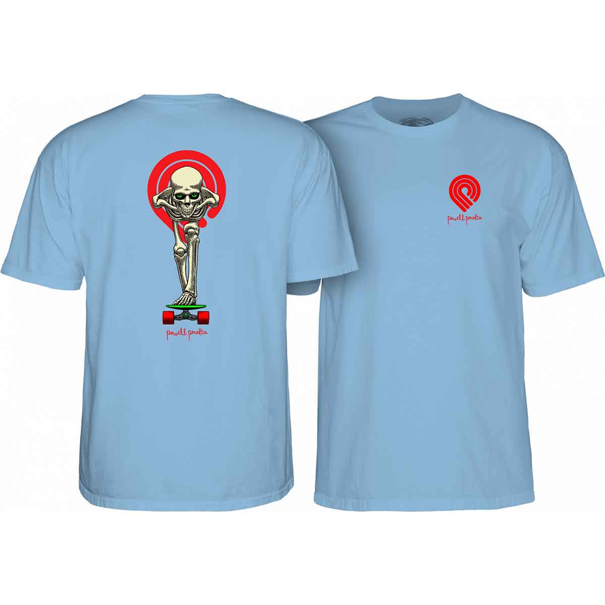 Powell Peralta TUCKING SKELETON T-Shirt - Baby Blue