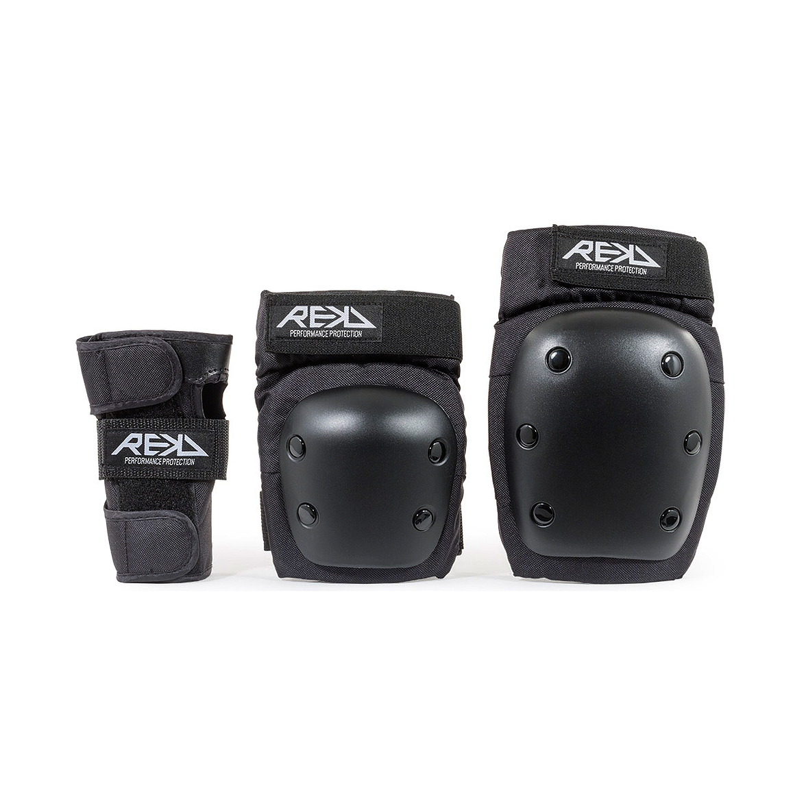 REKD Heavy Duty triple pad set black, part of the Roller Skates Starter Set
