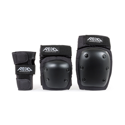 REKD Heavy Duty triple pad set black, part of the Roller Skates Starter Set