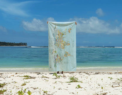 Awesome Maps - Running Map Towel [170 X 90cm]