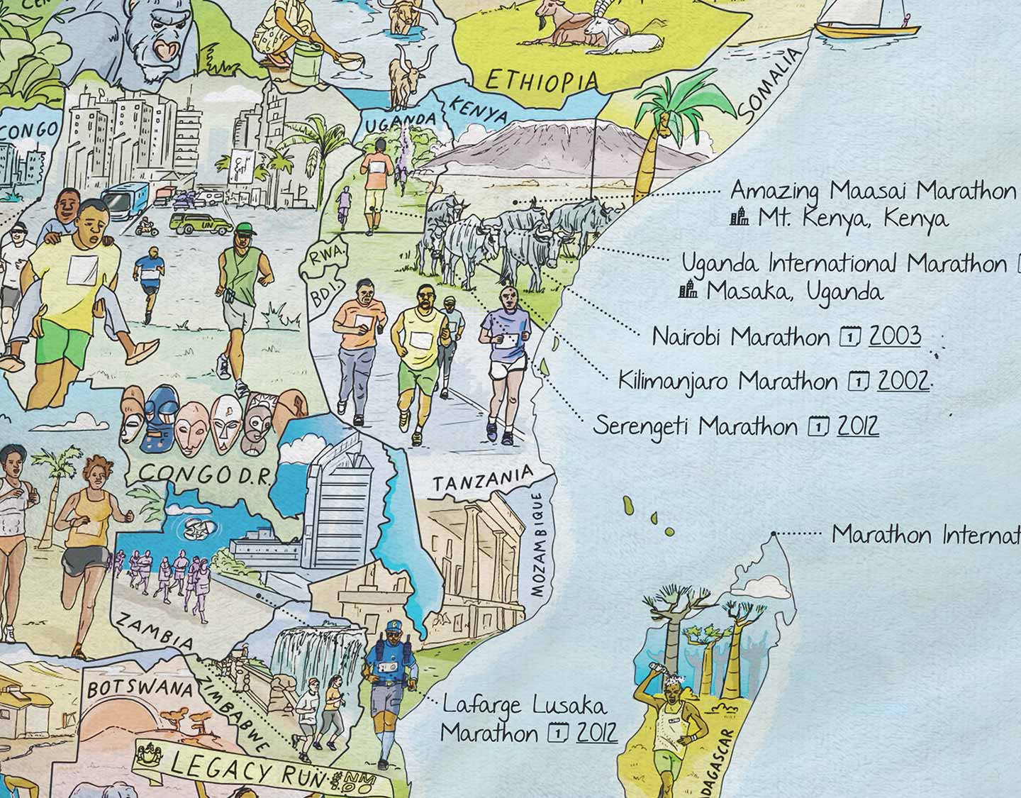 Awesome Maps - Running Map Towel [170 X 90cm]