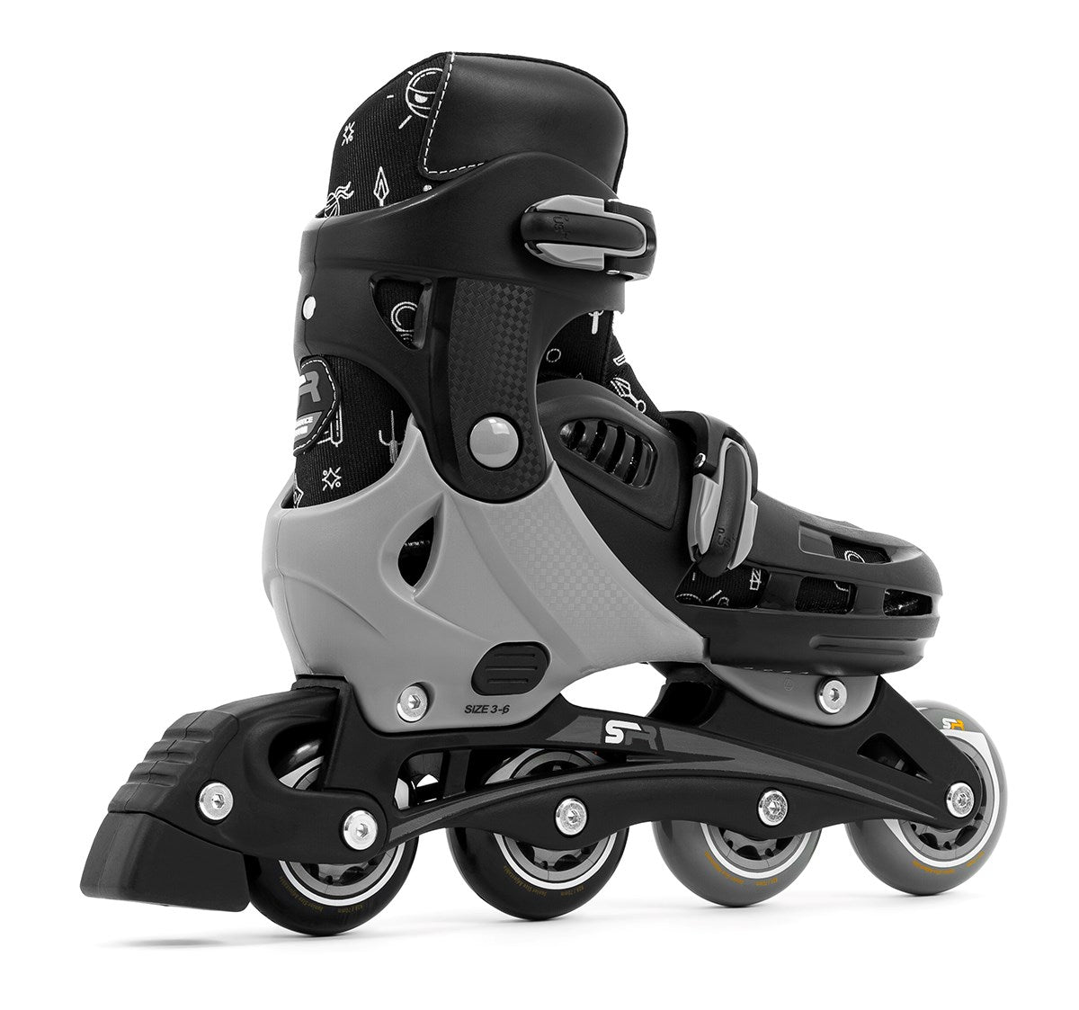 SFR Cyclone II Adjustable Inline Skates - Ninja