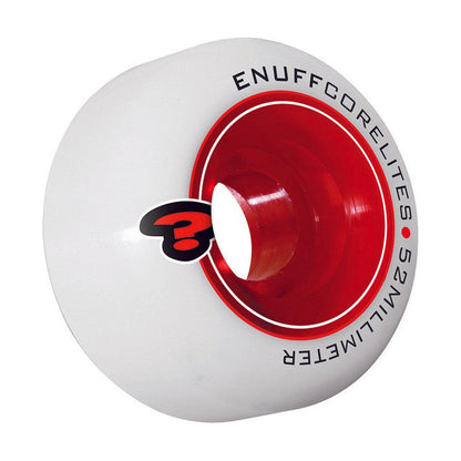 Enuff Corelites Skateboard Wheels - White/Red 52mm 101A [set/4]