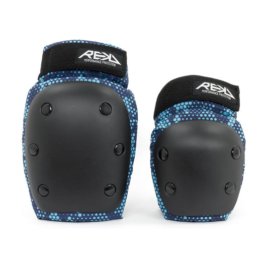 REKD Youth Heavy Duty Double Pad Set - Black/Blue [pair]