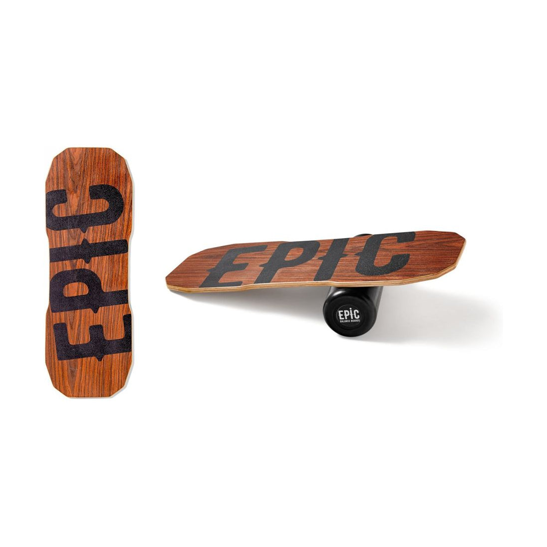Epic Wood Dark Oak Balance Board With Roller