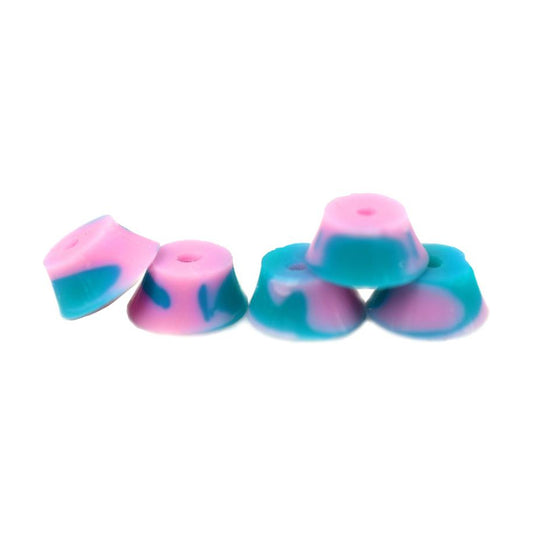 Teak Bubble Fingerboard Bushings - Swirl Pink/Teal