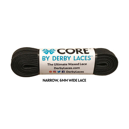 Derby Core Roller Skates Laces - Black 96" [244cm]