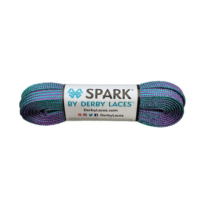 Derby Spark Roller Skates Laces - Purple/Teal Stripe 96" [244cm]