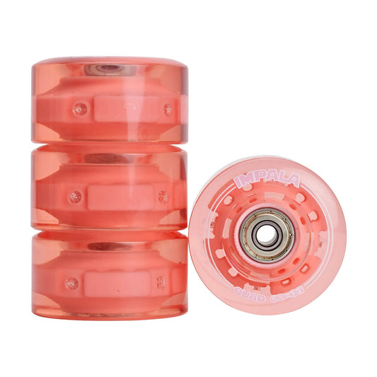 عجلات حذاء تزلج رولر سكيت إمبالا مضيء - وردي 62 ملم