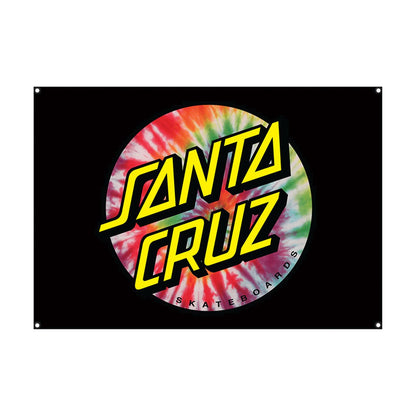 Santa Cruz Tie-Dye Dot Flag - Black 32X46"
