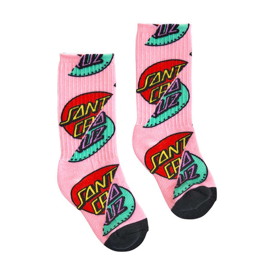 Santa Cruz Double Dot Allover Crew Socks - Pink [girls]