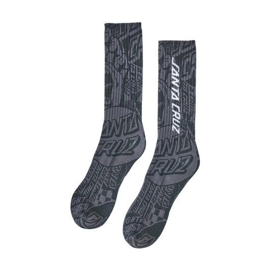 Santa Cruz Flier Crew Socks - Black 9-11