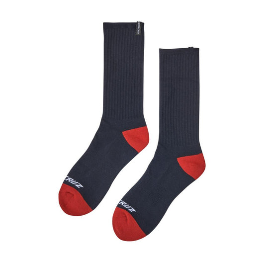 Santa Cruz Decoder Crew Socks - Navy/Red 9-11
