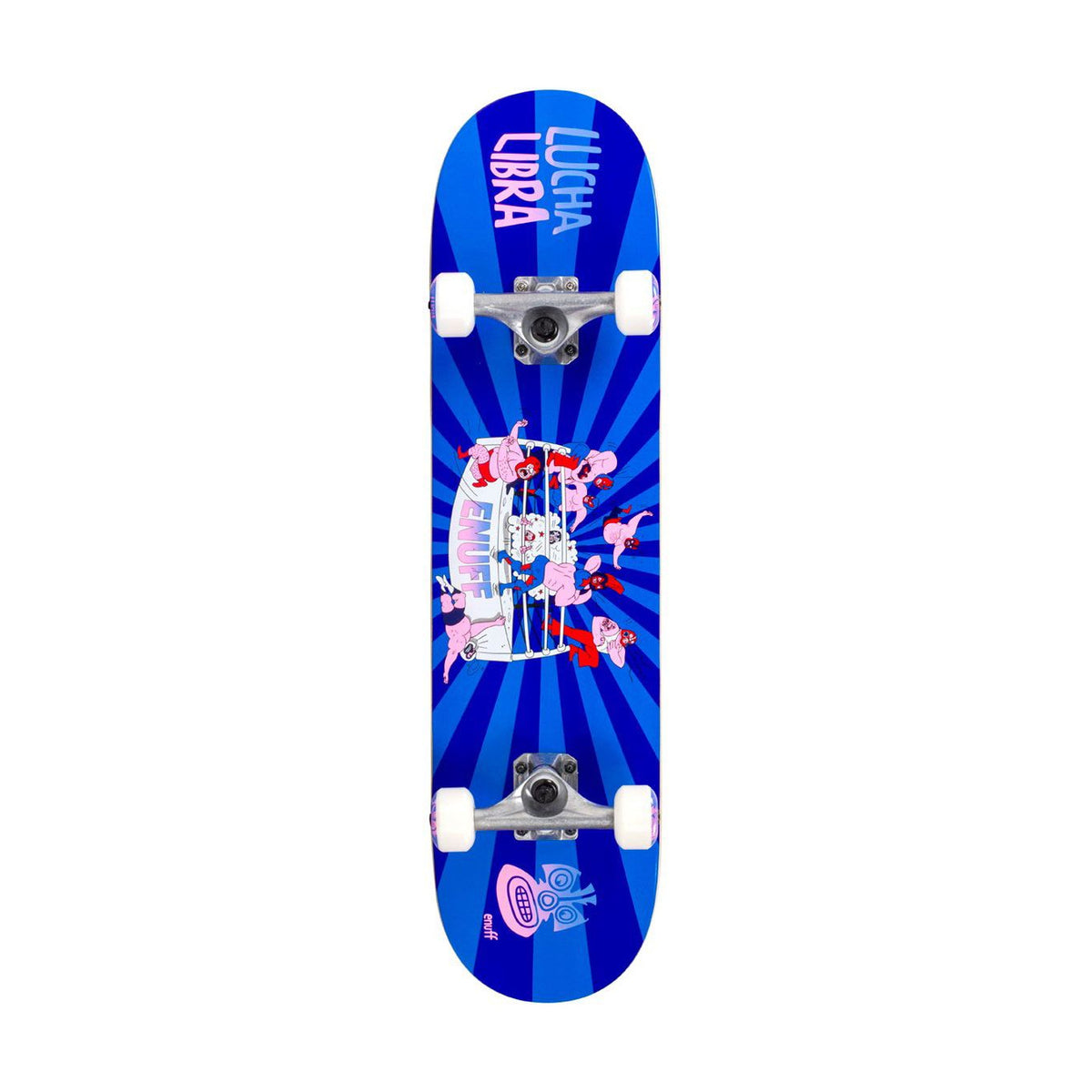 Enuff Lucha Libre Mini skateboard complete in blue with a Lucha Libre graphic