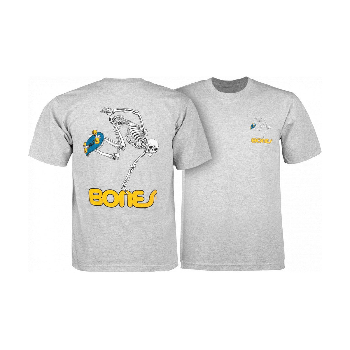 Powell-Peralta Sk8Board Skeleton Youth T-Shirt - Athletic Heather Grey