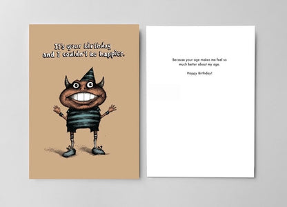 Bald Guy greeting card STE001516, front and inside