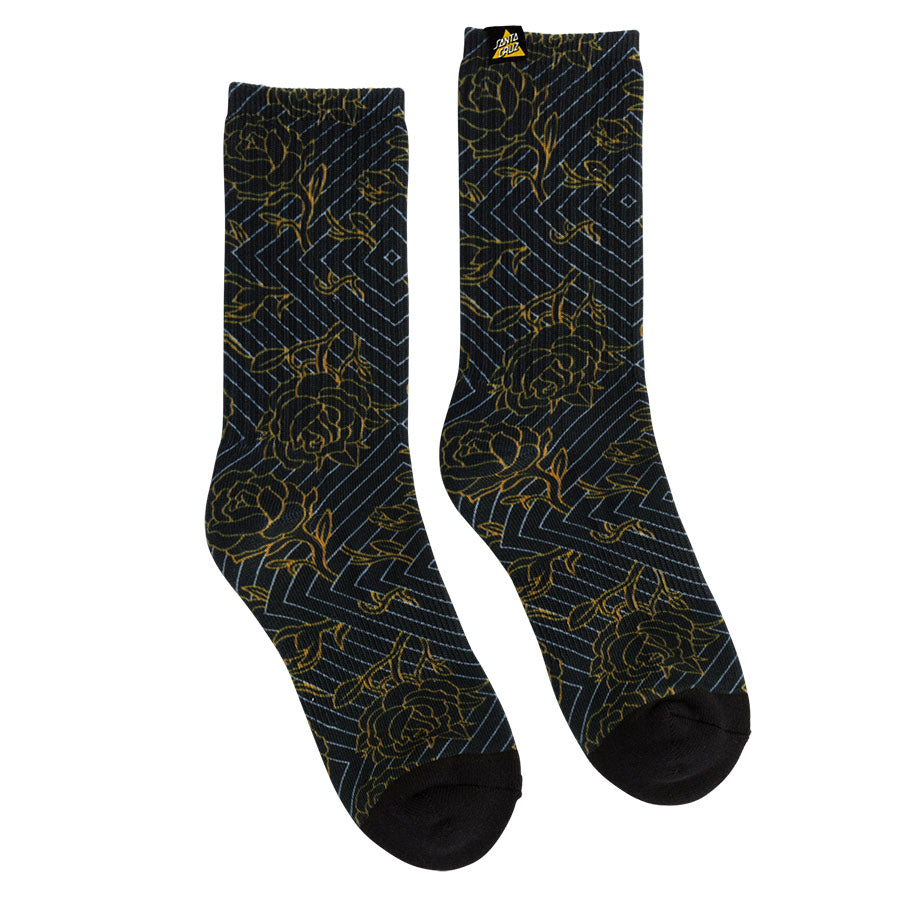 Santa Cruz Botanic Not A Dot Crew Socks - Black 6-10 [women]