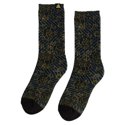 Santa Cruz Botanic Not A Dot Crew Socks - Black 6-10 [women]