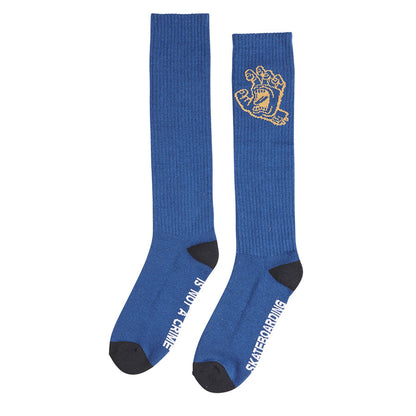 Santa Cruz Crime Hand Tall Socks - Cool Blue