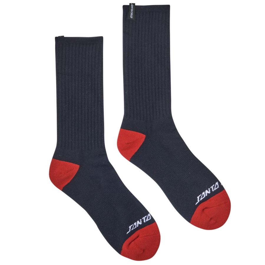 Santa Cruz Decoder Crew Socks - Navy/Red 9-11