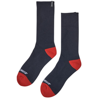 Santa Cruz Decoder Crew Socks - Navy/Red 9-11