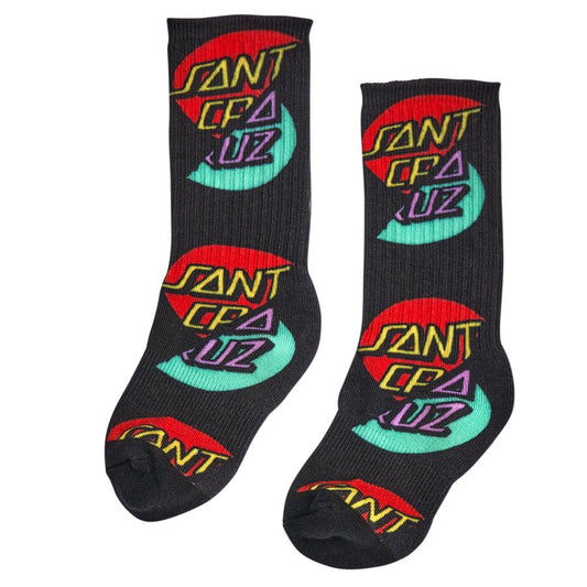 Santa Cruz Double Dot Allover Crew Socks - Black [girls]