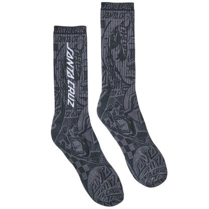 Santa Cruz Flier Crew Socks - Black 9-11