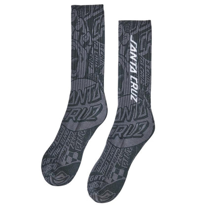 Santa Cruz Flier Crew Socks - Black 9-11