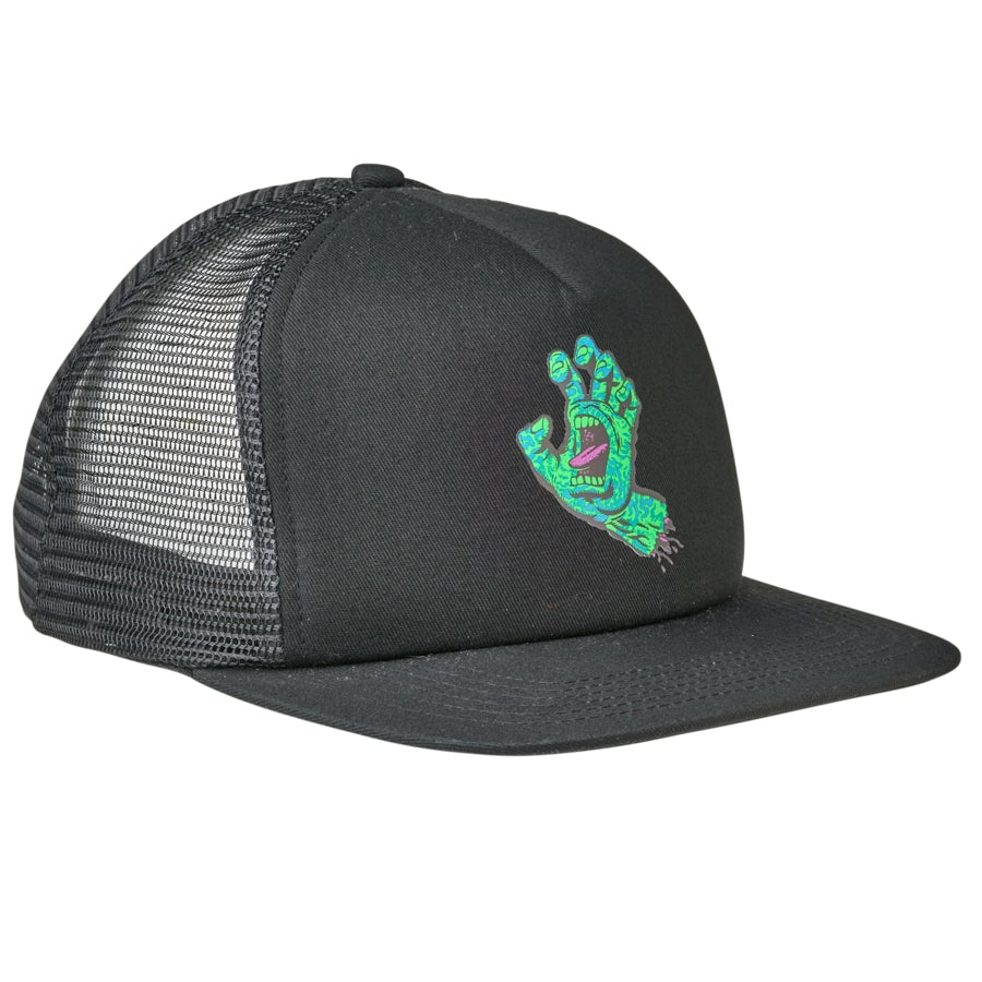 Santa Cruz Obscure Hand Mid-Profile Mesh Trucker Cap - Black