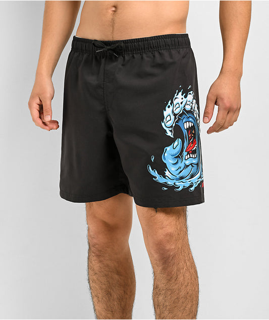 Santa Cruz Screaming Wave Pull On Boardshort Shorts - Black