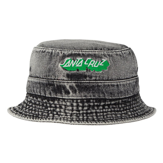 Santa Cruz Step Strip Bucket Hat - Washed Black Denim