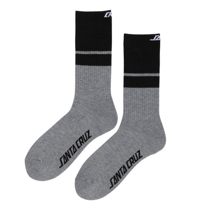 Santa Cruz Strip Stripe Eco Crew Socks - Gunmetal Heather 9-11