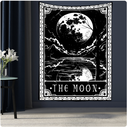 LX Black Tarot Card Tapestry - The Moon [75X58cm]