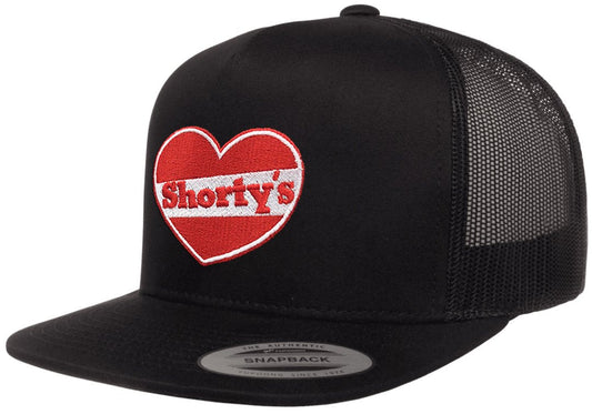 Shortys Heart Logo Snapback Cap - Black